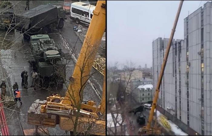 VIDEO Troop movements in Moscow: the Russians lifted Pantsir anti-aircraft systems on the roof of buildings in Moscow with a crane