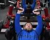 Kadyrov lifts weights in the weight room and puts Chechens on the floor, trying to show that he is not dying