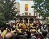 Flower procession in Ploiesti. Present with the faithful was the Reverend Father Paisie Sinait