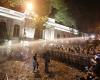 Tensions rise in Georgia after violent protests, with 63 arrests. The parliamentarians started fighting again