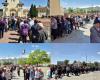 PHOTO-VIDEO: Easter distribution has begun at the Alba Iulia Coronation Cathedral. Over a hundred people are standing in line. Time schedule