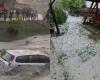 Torrential rain and storms on the first day of Easter. The cars were swallowed by the waters, and the hail took over the yards of the residents of Prahova county