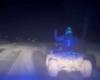 Unregistered ATV, driven by a drunk man, pursued in traffic by the police