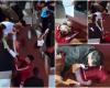 Novak Djokovic, hit by a container that fell from a fan’s bag, in Rome. The athlete collapsed and needed treatment
